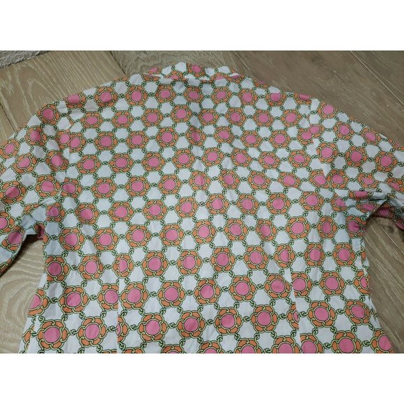 Vineyard Vines Sz 6 Tunic Mandarin Neck Long Sleeve Multicolor Graphic Top - Picture 10 of 12